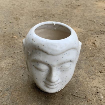Buy 6 Inch White Elegant Ceramic Buddha Planter Online | Urvann.com
