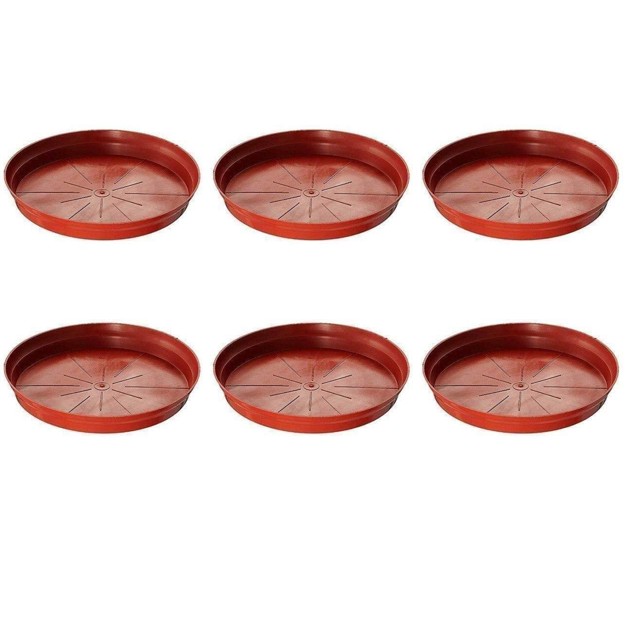 Set of 6 - 12 Inch Red Plastic Tray