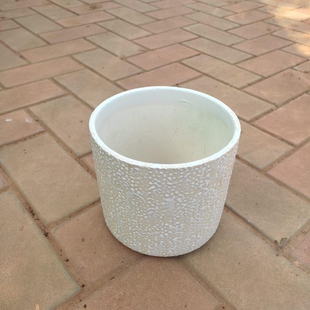Buy 8 Inch White Classy Glass Designer Ceramic Pot Online | Urvann.com 8 Inch White Classy Glass Designer Ceramic Pot,Pots:Ceramic Planters:Royal Ceramic Pots