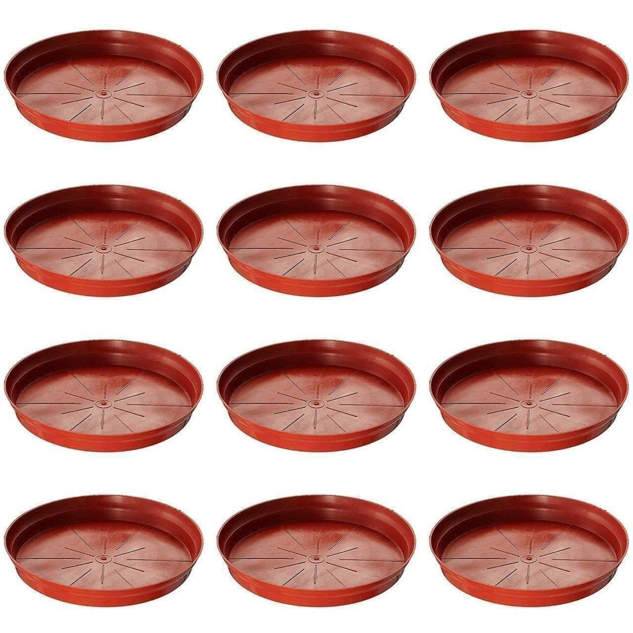 Set of 12 - 16 Inch Red Plastic Tray