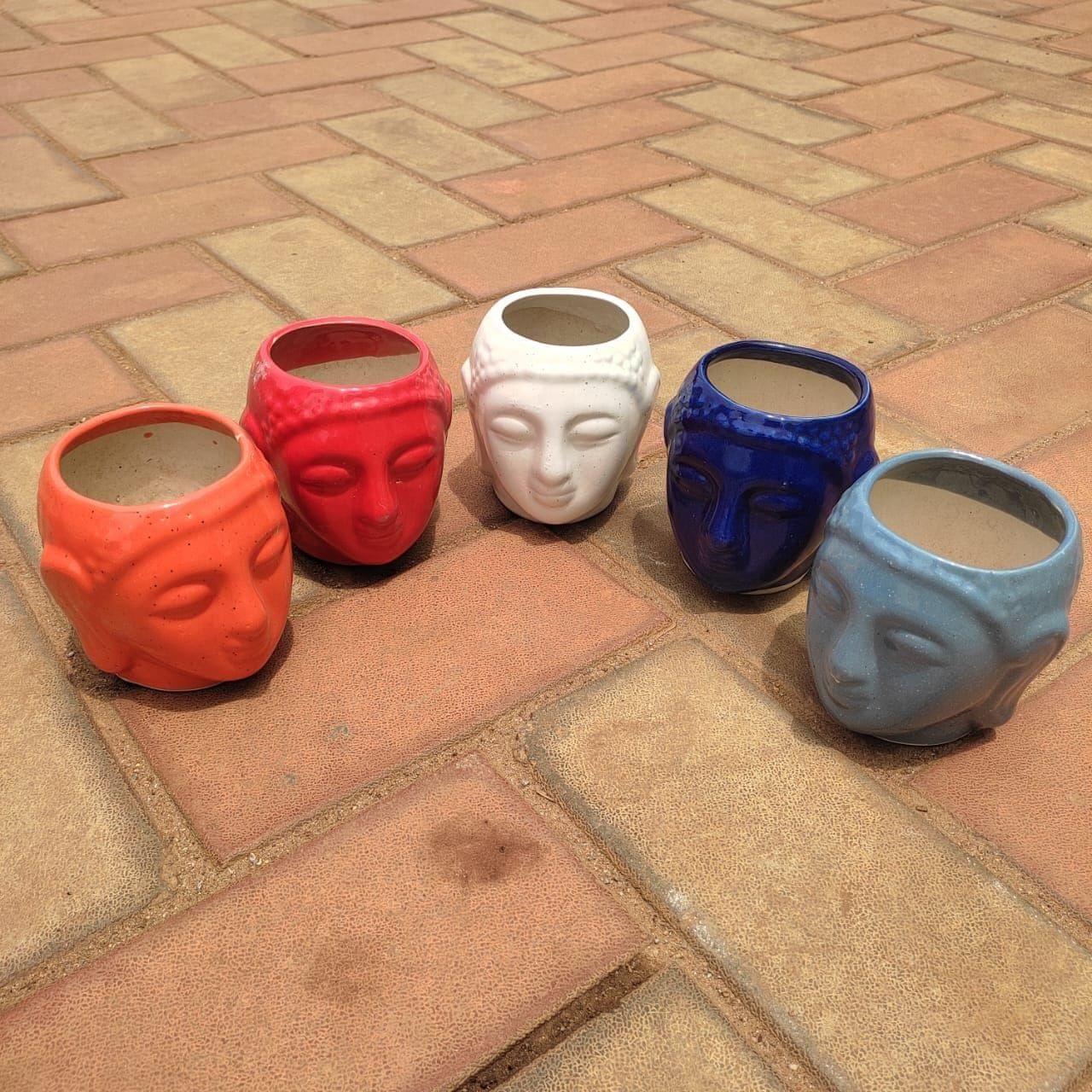 3 Inch Buddha Designer Ceramic Pot (any colour)