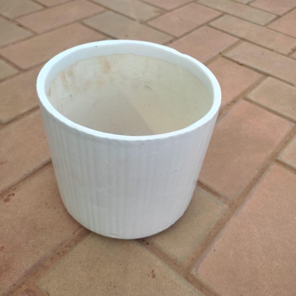Buy 10 Inch White Classy Glass Ceramic Pot Online | Urvann.com 10 Inch White Classy Glass Ceramic Pot,Pots:Ceramic Planters:Royal Ceramic Pots