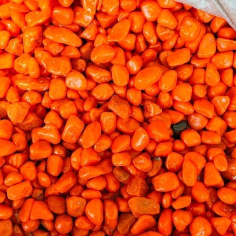 Decorative Orange Medium Pebbles - 500 Gm