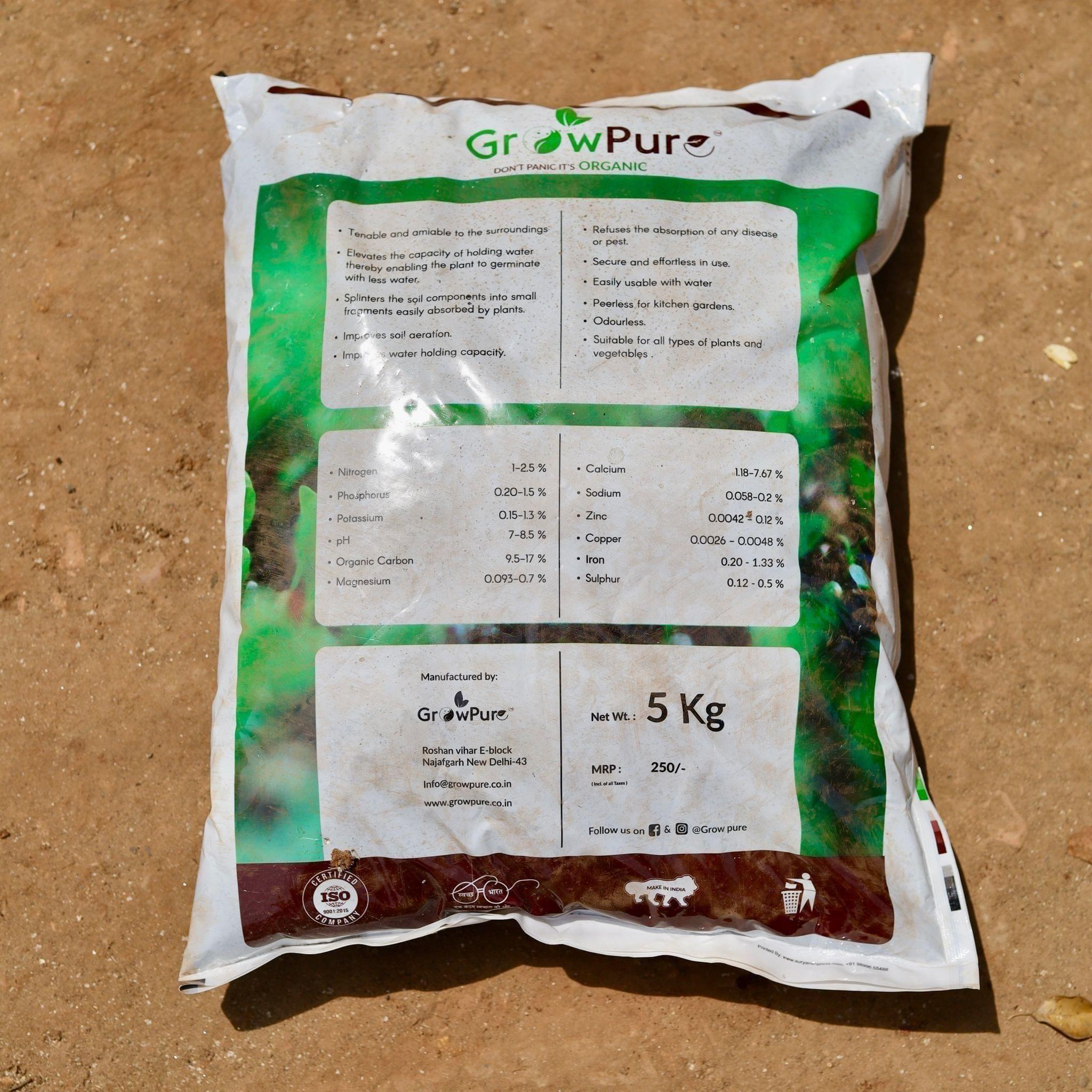 Grow Pure Vermicompost - 5 Kg