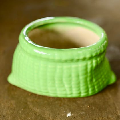 Buy 6 Inch Collar Designer Legged Ceramic Pot Online | Urvann.com