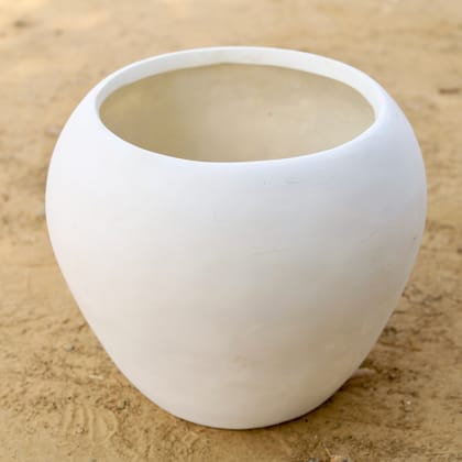 Buy 14 Inch Classy White Matki Fiberglass Pot Online | Urvann.com