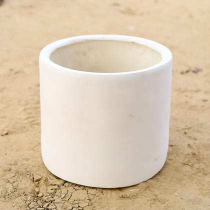 Buy 11 Inch Classy White Cylindrical Fiberglass Planter Online | Urvann.com