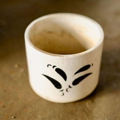Buy 4 Inch White Cylindrical Designer Ceramic Pot (any design) Online | Urvann.com