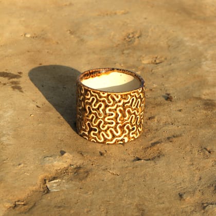 4 Inch Designer Cylindrical Ceramic Pot (any colour & design)