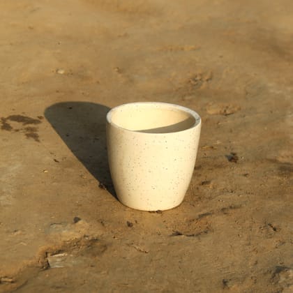 4 Inch White Ashwani Cup Ceramic Pot