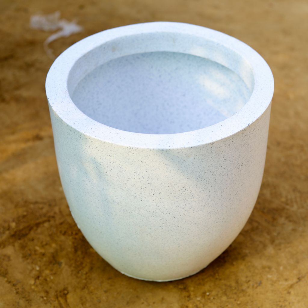 12 Inch White Standard Premium Cylindrical Polymer Pot