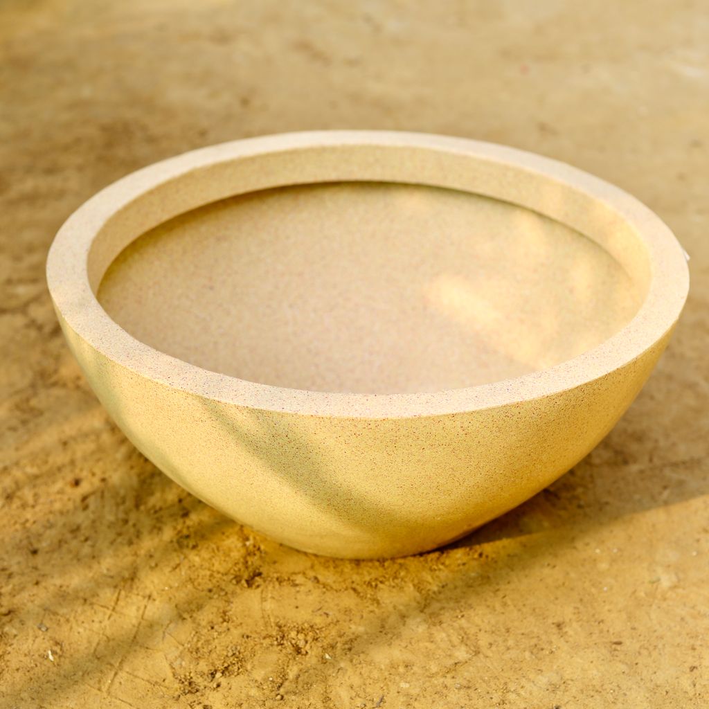 18 Inch Beige Premium Standard Bowl Polymer Pot