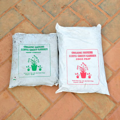 Buy Set of 2 - Vermi Compost & Cocopeat (packed) - 1 Kg each Online | Urvann.com