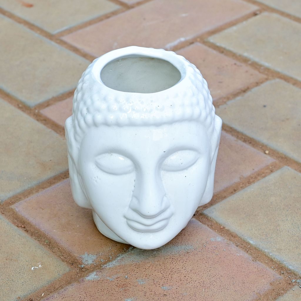 6 Inch White Buddha Designer ceramic Pot