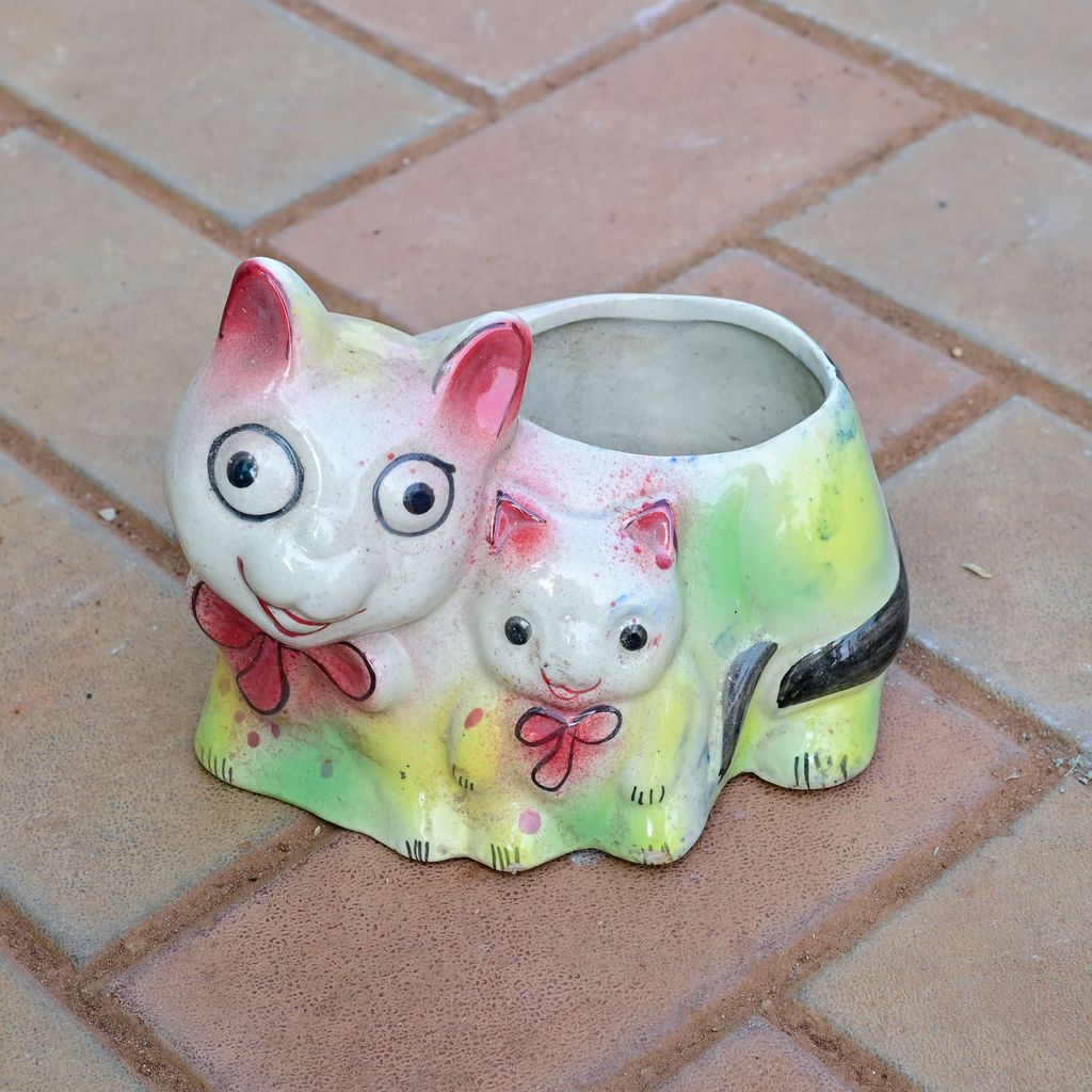 Buy 3 Inch Cat Designer Ceramic Pot (any colour) Online | Urvann.com 3 Inch Cat Designer Ceramic Pot (any colour)