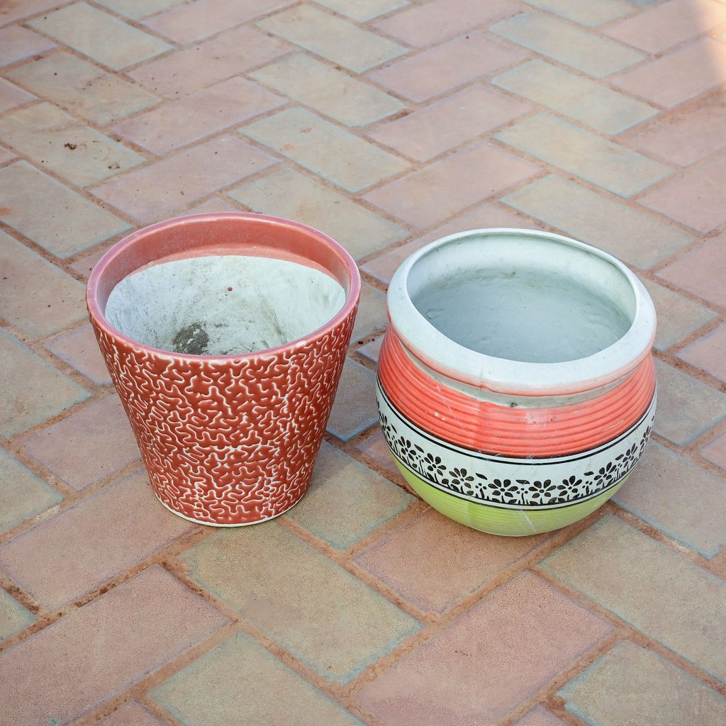 Buy Set of 2 (Handi & Balti ) Any Colour Online | Urvann.com Set of 2 - 9 Inch Balti & Handi Designer Ceramic Pot (any Colour & Design)
