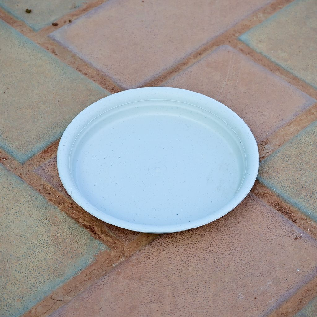 8 Inch White Plastic Tray / Plate - To keep under the Pots
