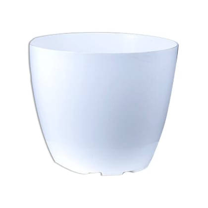 Buy 8 Inch White Premium Orchid Round Plastic Pot Online | Urvann.com