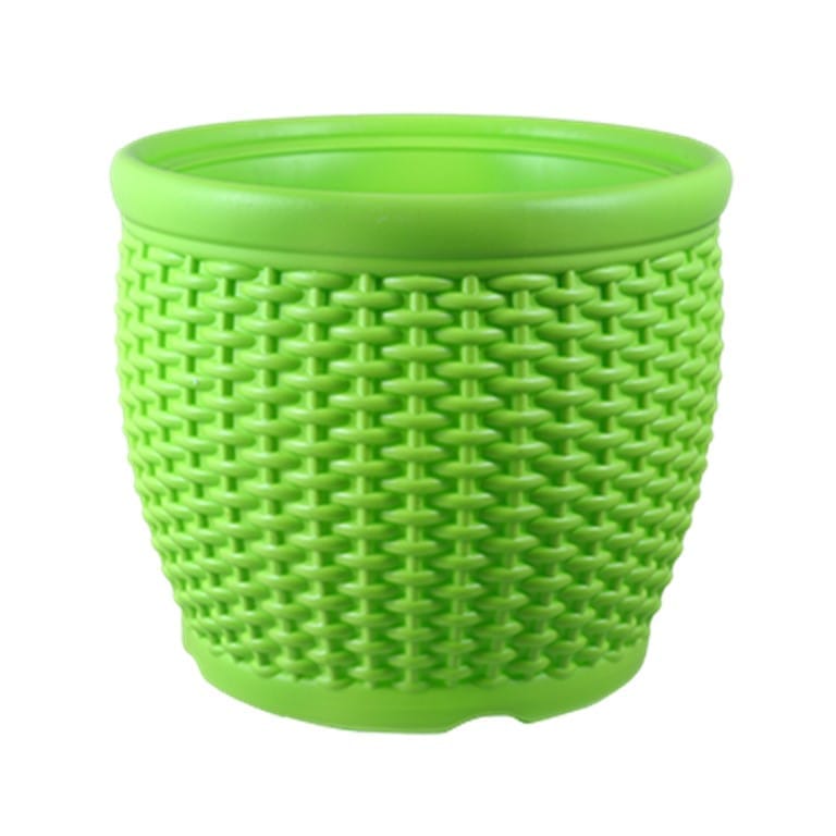8 Inch Green Premium Matt Classic Plastic Pot