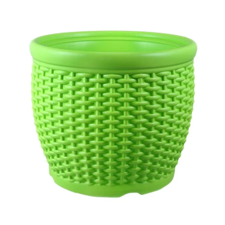 8 Inch Green Premium Matt Classic Plastic Pot