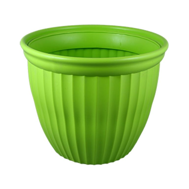 8 Inch Green Premium Lotus Heavy Plastic Pot