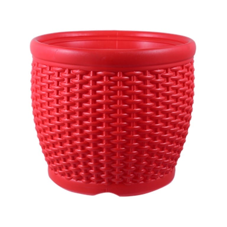 8 Inch Red Premium Matt Classic Plastic Pot