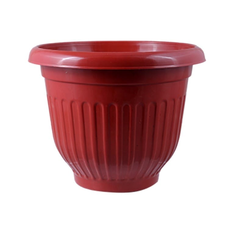 12 Inch Terracotta Red Olive Plastic Pot