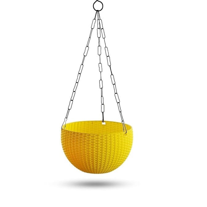7 X 4.5 Inch Yellow Premium Euro Plastic Hanging Basket