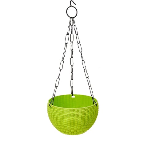 7 X 4.5 Inch Green Premium Euro Plastic Hanging Basket
