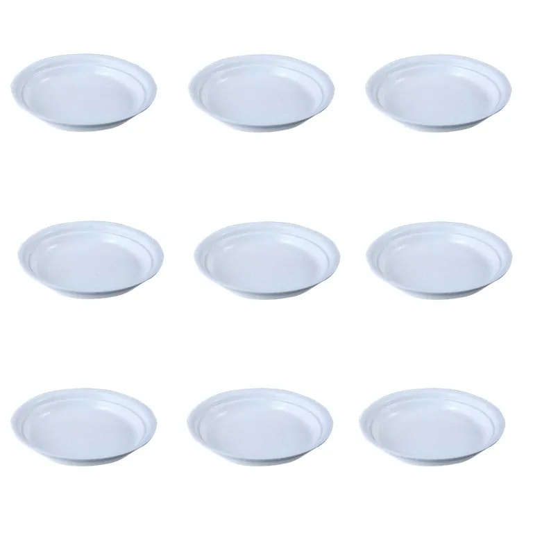 Set of 09 - 6.5 Inch White Premium Round Trays - To keep under the Pots