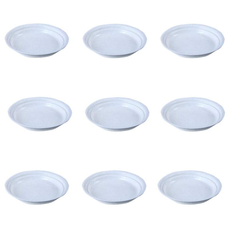 Set of 09 - 6.5 Inch White Premium Round Trays - To keep under the Pots