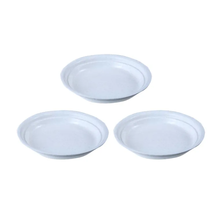 Set of 03 - 5 Inch White Premium Round Trays - To keep under the Pots