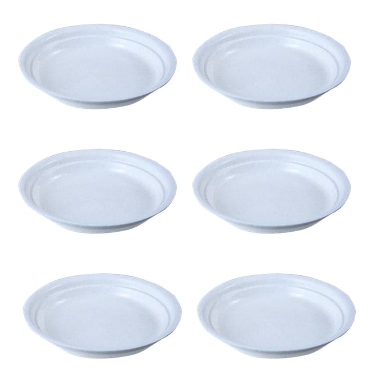 Set of 06 - 5 Inch White Premium Round Trays - To keep under the Pots