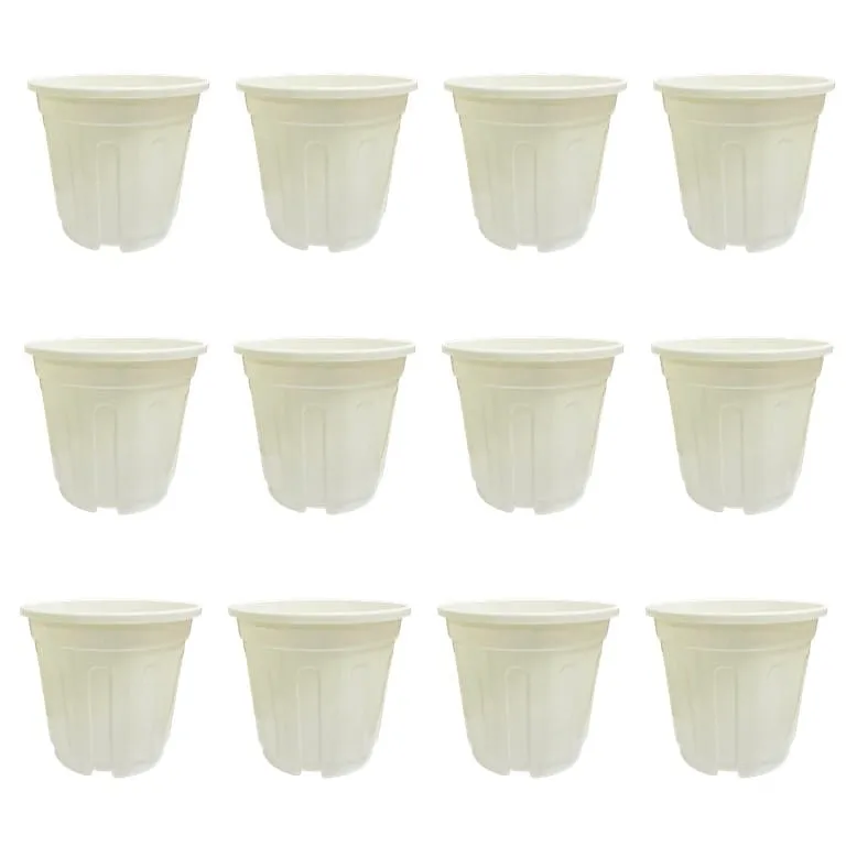 Set of 12 - 12 Inch White Super Nursery Pot