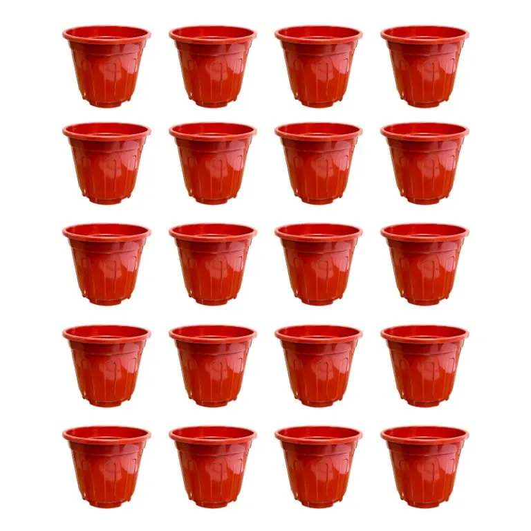Set of 20 - 6 Inch Red Super Nursery Pot