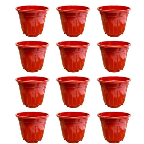 Set of 12 - 12 Inch Red Super Nursery Pot