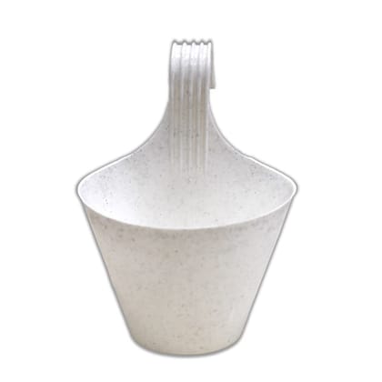 Buy 8 Inch White Single Hook Hanging Plastic Pot Online | Urvann.com