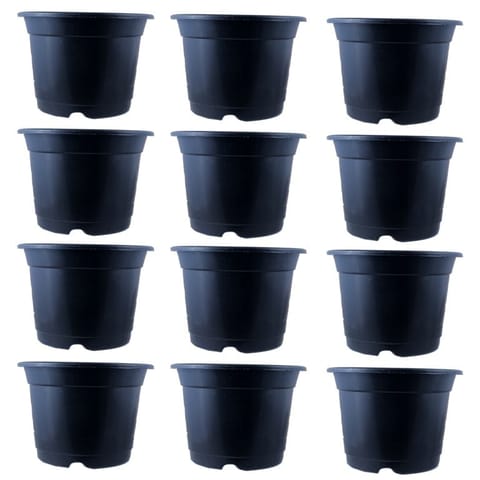 Set of 12 - 8 Inch Black Nursery Pot