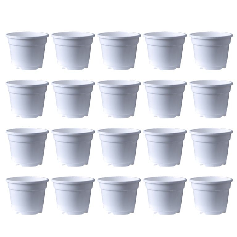 Set of 20 - 10 Inch White Nursery Pot