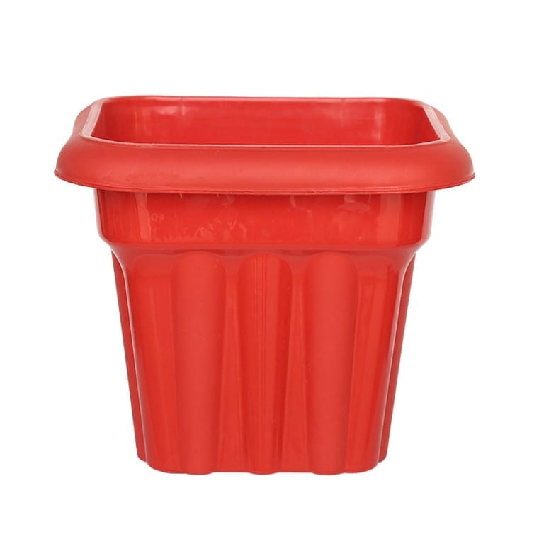Buy 10 Inch Red Heavy Square Plastic Pot Online | Urvann.com 10 Inch Red Heavy Square Plastic Pot