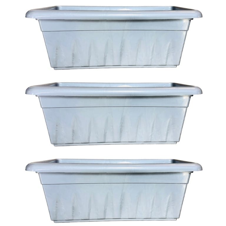 Buy Set of 03 - 24 Inch Grey Premium Supreme Window Plastic Planter Online | Urvann.com Set of 03 - 24 Inch Grey Premium Supreme Window Plastic Planter