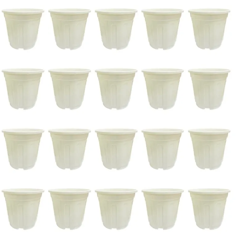 Set of 20 - 6 Inch White Super Nursery Pot