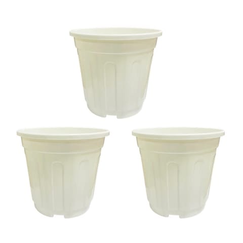 Set of 03 - 12 Inch White Super Nursery Pots