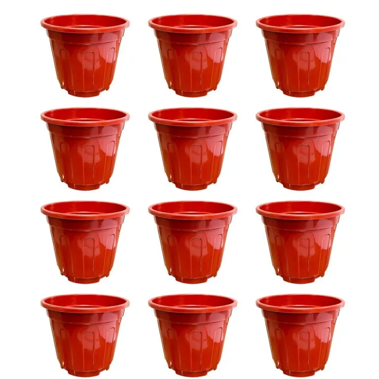 Set of 12 - 12 Inch Red Super Nursery Pots