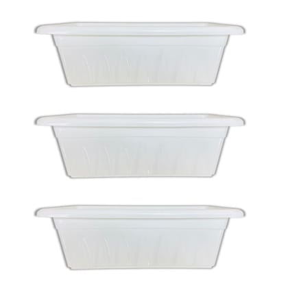 Buy Set of 03 - 17 Inch White Premium Supreme Window Plastic Planter Online | Urvann.com