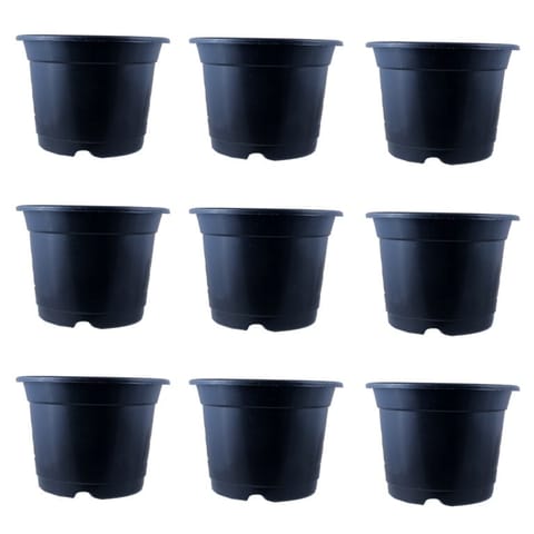 Set of 09 - 4 Inch Black Nursery Pots