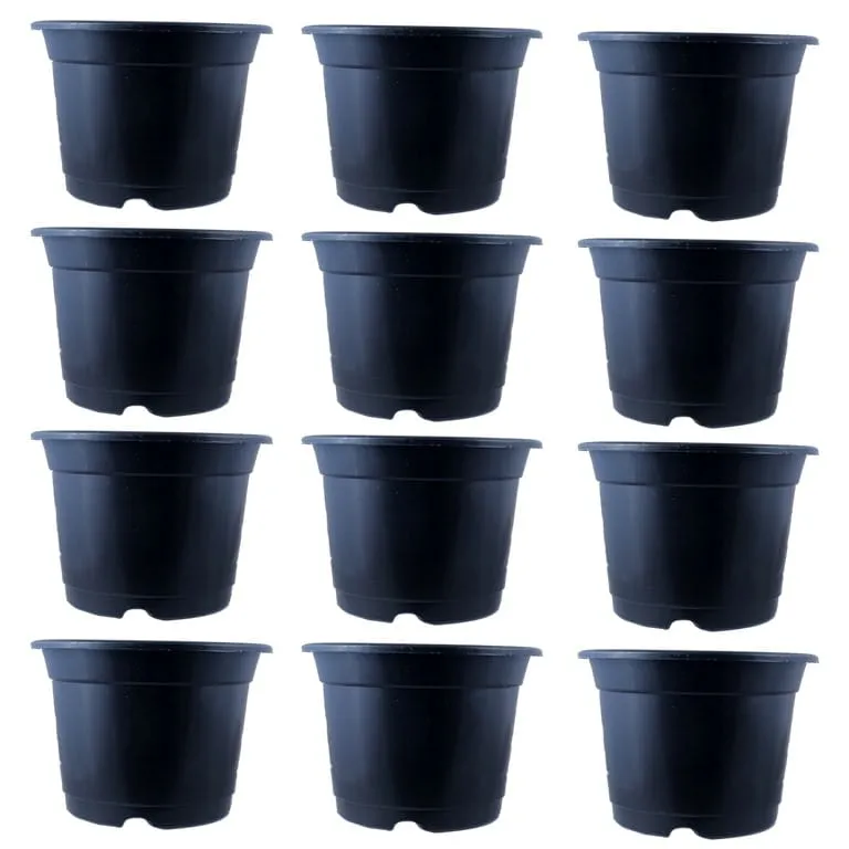 Set of 12 - 4 Inch Black Nursery Pots