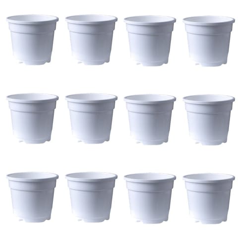 Set of 12 - 4 Inch White Nursery Pots