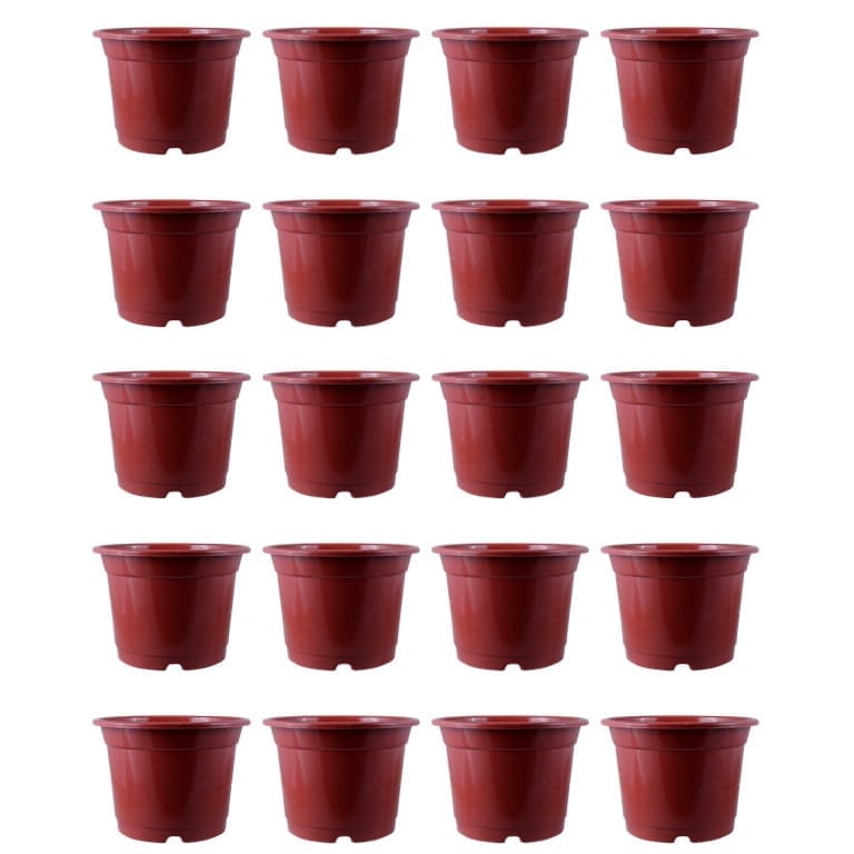 Set of 20 - 8 Inch Red Nursery Pots
