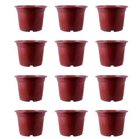 Set of 12 - 10 Inch Red Nursery Pots